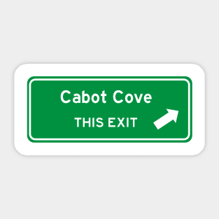 Cabot Cove Highway Exit Sign Sticker